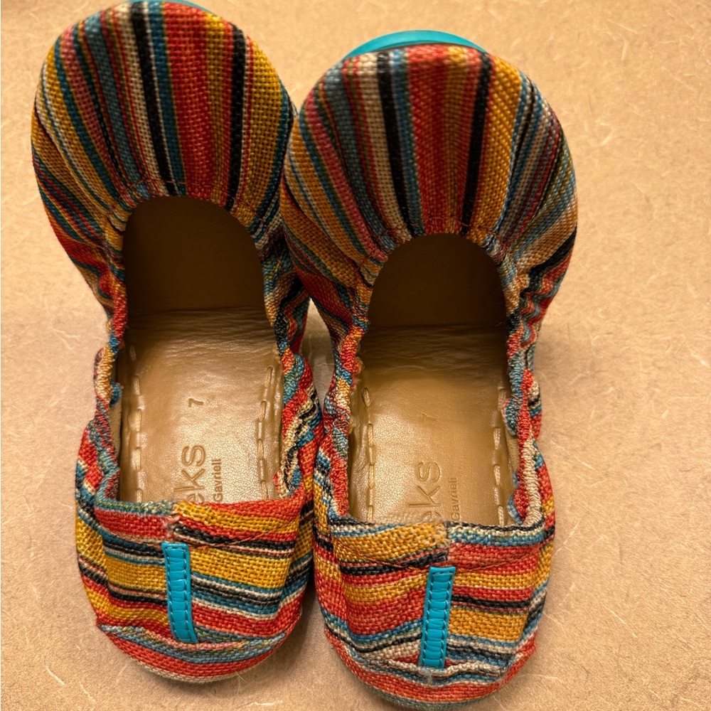 Tieks size 7 sunset stripe shoes